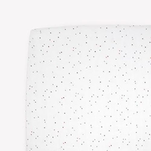 Little Unicorn Premium Crib Sheet | Breathable & Super-Soft Muslin Fabric (Dots)