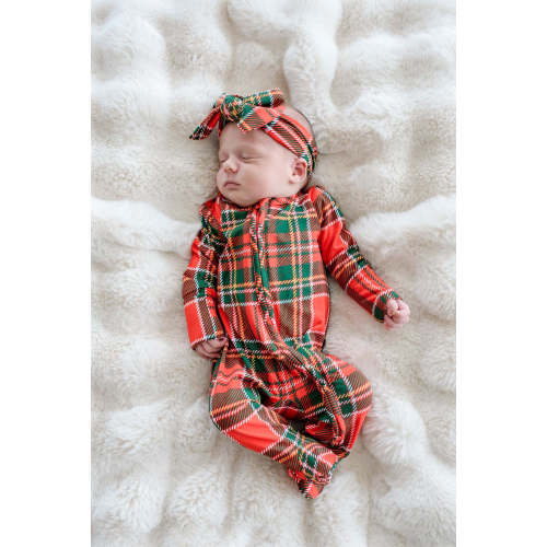 Christmas Zipper Footie in Plaid Tidings | Caden Lane