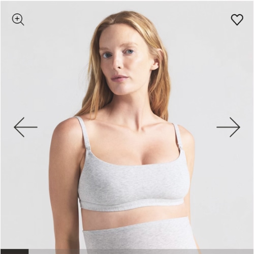 COTTON JERSEY MATERNITY NURSING SCOOP BRALETTE | LIGHT HEATHER GREY | SKIMS