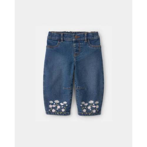 Baby Girl Floral Barrel Jeans - Dark Wash - OshKosh B'gosh | Carter's