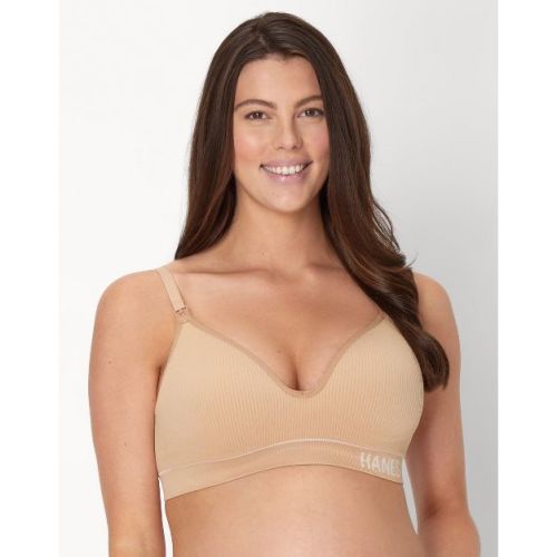 Hanes Maternity Women's Rib Nursing Bralette Deep Glow 2XL