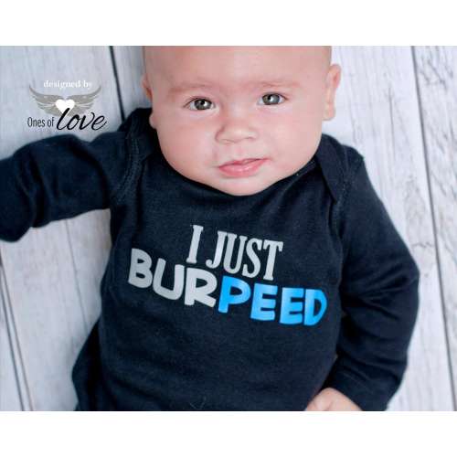 Workout Outfit, Cross fit Bodysuit, Weightlifting t-shirt, Active Baby Outfit, babygro, Baby Creeper, I just burpeed, Gym  Muscle