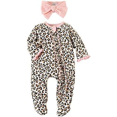 Mud Pie Baby Girls Sleeper and Headband Set