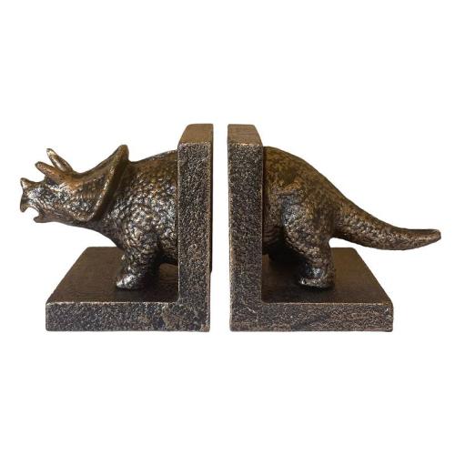 Cast Iron Triceratops Dinosaur Heavy Bookends in Bronze colour - 1.9kg