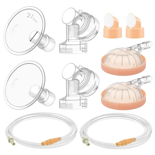 Maymom Pump Parts Compatible with Medela Symphony, 21mm Flange (Detachable Shield and Connector) Not Original Medela Symphony Replacement Pump Parts Tube Cap Membrane Valve