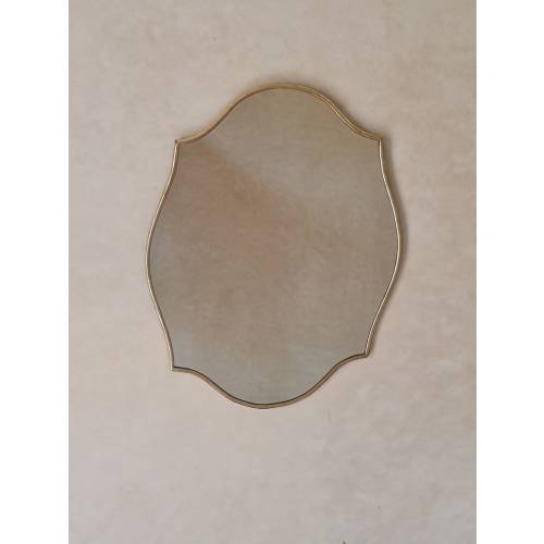 Italian Curved Antiqued Brass Mirror - Butterfly Irregular Mirror, Gold Brass Mirror, Bathroom Mirror, Aesthetic Luxurious Wall Mirror