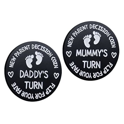 New Dad Mom Gifts Funny Decision Making Coin, New Baby Gift for Parent Mummy Daddy Pregnancy Women First Time to be Moms Dads Mother's Day Father's Day Gifts Double Sided