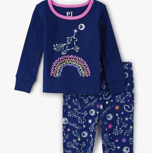 The Children's Place Baby Girl's and Toddler Long Sleeve Top and Pants Snug Fit 100% Cotton 2 Piece Pajama Set