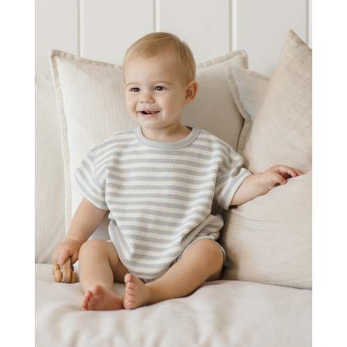 Waffle Tee + Short Set Sky Stripe