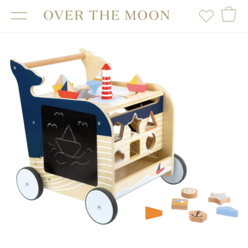 Navy Whale Theme 5-in-1 Baby Walker | Over The Moon