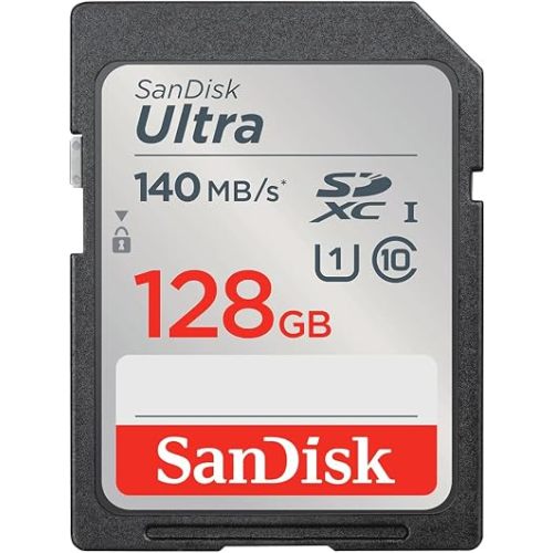 SANDISK 128GB Ultra SDXC UHS-I Memory Card - Up to 140MB/s, C10, U1, Full HD, SD Card - SDSDUNB-128G-GN6IN