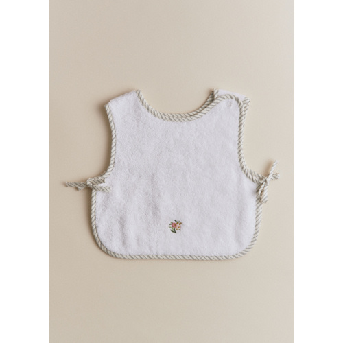 Baby Bib - Striped Floral Embroidery