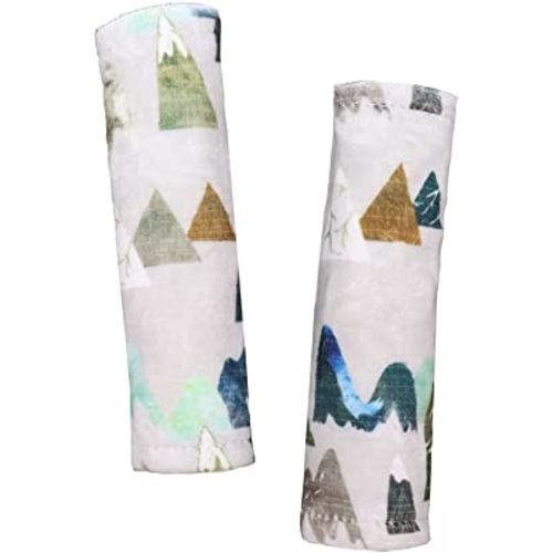 Baby Car Seat Belt Covers, Adventure Mountain Car Seat Straps Shoulder Pads for Girls Boys, Fleece Seat Belt Protectors for Car Seats/Pushchair/Stroller, for Kids Newborn Infants Toddlers