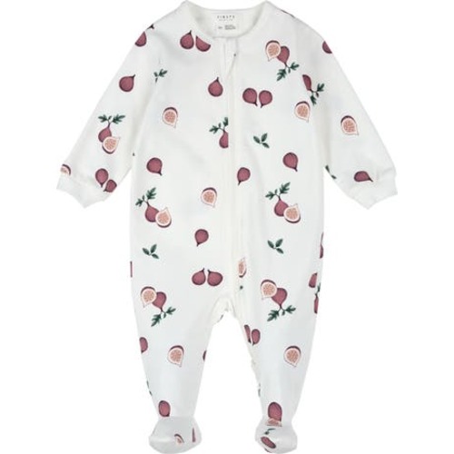Figs Print Fitted One-Piece Footed Pajamas, 6M