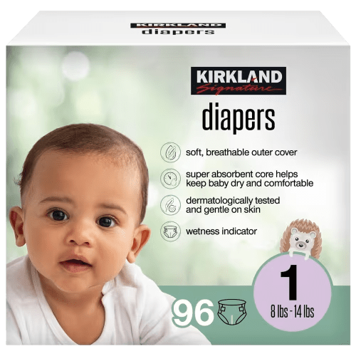 Kirkland Signature Diapers, Size 1, 96 ct