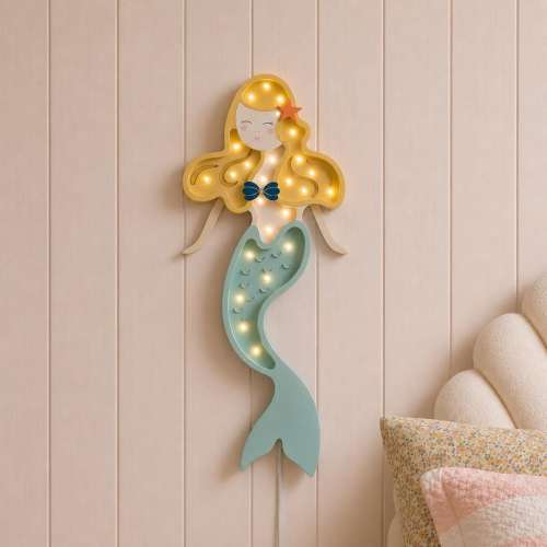 Mermaid Lamp – Kids Night Light | Ocean Nursery Decor | Baby Girl Gift