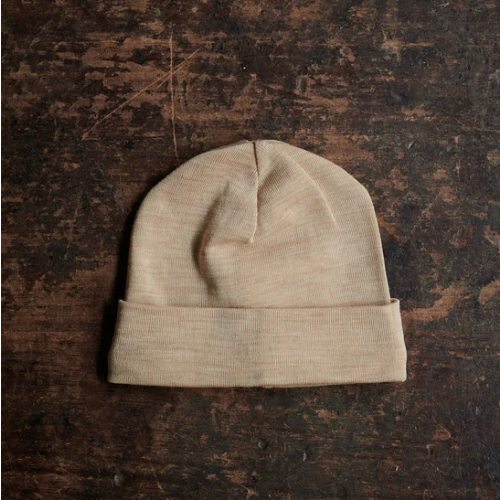 Rook Baby Beanie - Merino Wool & Silk - Sandstorm