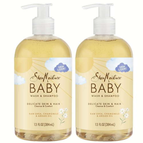 Shea Moisture Raw Shea Chamomile & Argan Oil Baby Wash & Shampoo, Gentle Cleansing, Frankincense & Myrrh, Calming & Comforting For Baby’S Soft Skin (Pack Of 2-13 Fl Oz Ea)