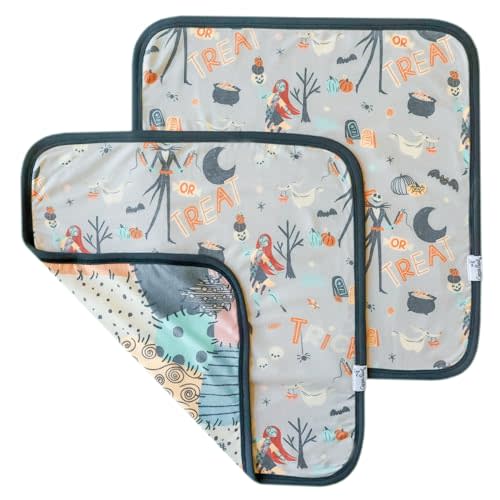 Copper Pearl 3-Layer Knit Security Blanket Set Sized 16" x 16" 2-Pack Nightmare Before Christmas