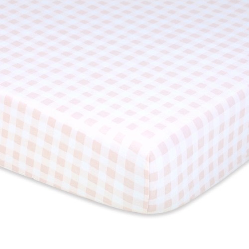 Peanut Shell Cot Fitted Sheet Forest Dreams Gigham