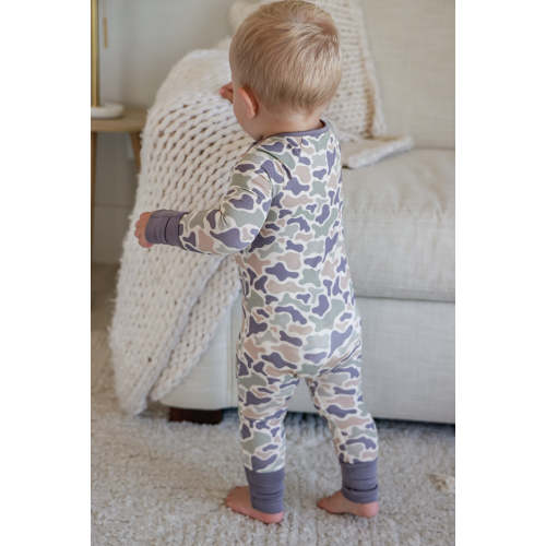Convertible Zip Romper in Camo Cutie | Caden Lane