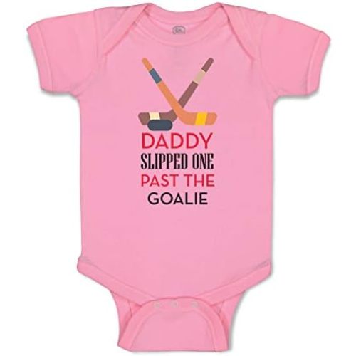 Cute Rascals Custom Baby Bodysuit Daddy Slipped 1 past The Goalie Hockey Dad Father's Day Funny Cotton