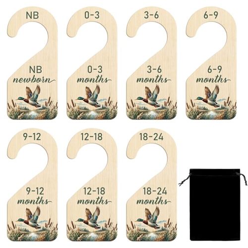 R HORSE 8Pcs Wooden Baby Closet Dividers for Boy Girl