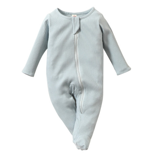 0-3M Newborn Baby Footie Pajamas Zipper Front Infant Cotton One-piece Sleeper Pjs Newborn Footed Sleep Play