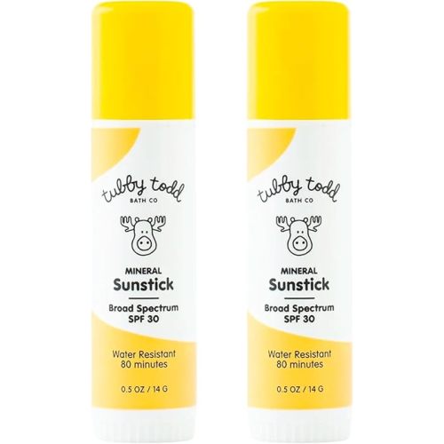 Amazon.com: TUBBY TODD Mineral Sunstick - Broad Spectrum SPF 30 Sunscreen for Kids - Water-Resistant Stick Sunscreen for Body & Face - Safe for Sensitive Skin - 2 Pack, 0.5 oz : Baby