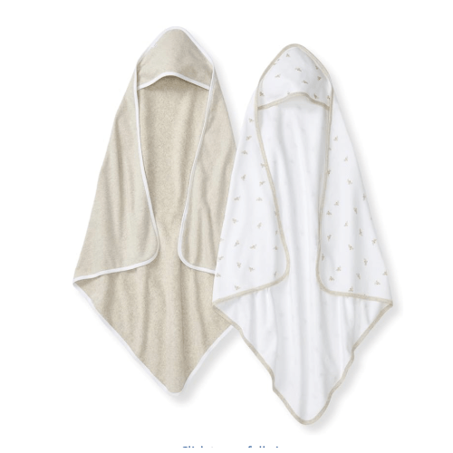 Hooded Towels, Absorbent Knit Terry, Super Soft Single Ply, 100% Organic Cotton - burts bees brand