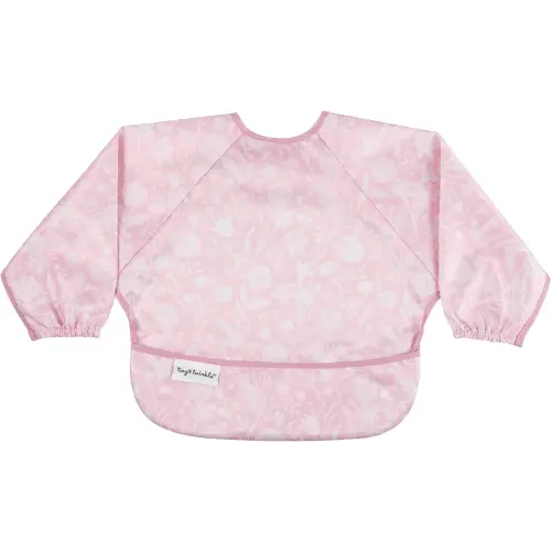 Tiny Twinkle Long Sleeve Bib for Babies & Toddlers | Waterproof Smock Bib for Eating | Machine Washable & Mess-Proof Feeding Essentials | Newborn Shower Gift (Toile, Small 6-24 Months)