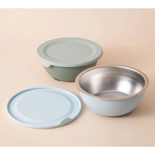 Stainless Steel Silicone Suction Bowl - 13 oz