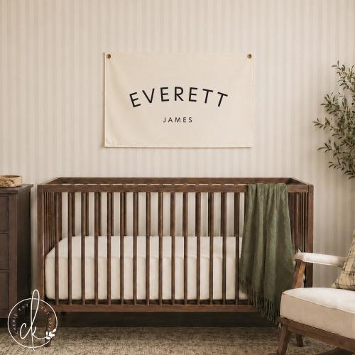 Baby name flag | canvas flag | nursery name sign | custom name banner | boho nursery decor | D2