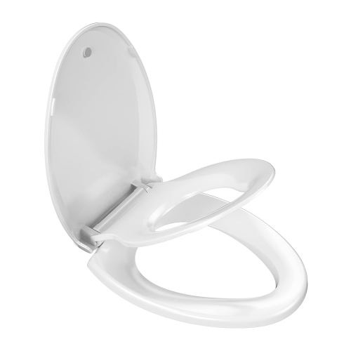 YASFEL Toilet Seat with Toddler Toilet Seat Built in, Plastic, Elongated Slow Close with Magnets For Potty Training For Kids & Adults (White, 18.5”)