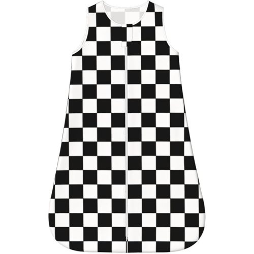 Checkered Black And White Baby Wearable Blanket Infant Boys Girls Sleeping Bags For Newborn