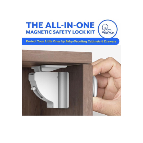 Eco-Baby Magnetic Cabinet Locks for Babies - Keyless, White, 20 Pack and 3 Keys