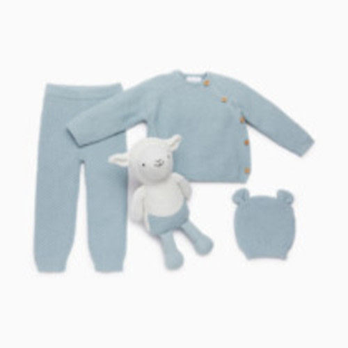 Loomsake 4-Piece Sweater Gift Set - Blue, 3-6 M