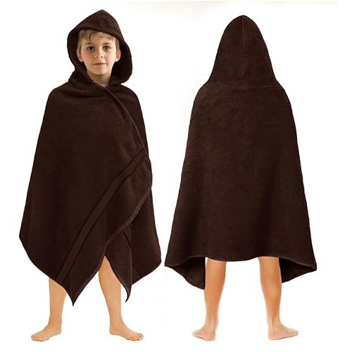 ORIGINAL KIDS Hooded Bath Towel Wrap - Ultra Soft 100% Cotton Kids Towel | 30x54 Oversized Terry Towel with a Hood for Kids - Super Absorbent Quick Dry Shower Pool Beach Towel - Chocolate Brown
