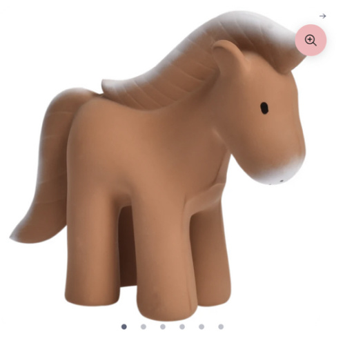 Horse Organic Natural Rubber Rattle, Teether & Bath Toy