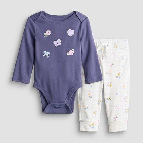 Baby Girl Jumping Beans® 2-Piece Long Sleeve Bodysuit & Pants Set
