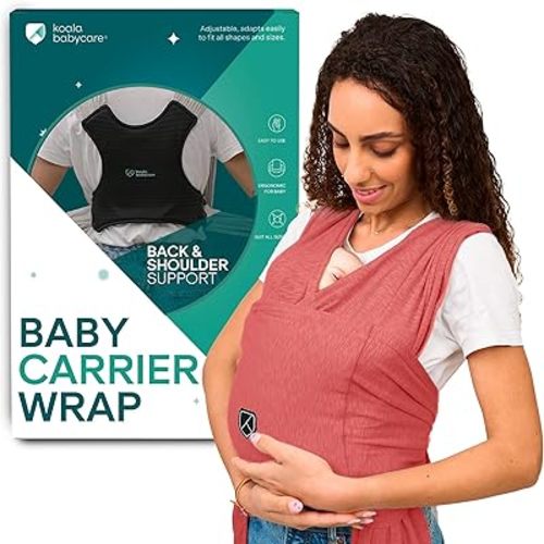 Koala Babycare Baby Carrier Wrap, Easy to Wear As a T-Shirt - Original Baby Carrier Newborn to Toddler - Sling One Size Fits All - Baby Wraps Carrier Up to 22lbs