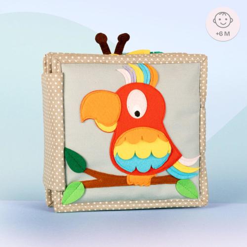 Quiet Book - Mini Iridescent Parrot - Montessori Toy from 6 months