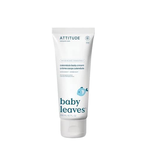 ATTITUDE Body Cream for Baby, EWG Verified, Made with Naturally Derived Ingredients, Vegan, Good Night, 6.7 Fl Oz