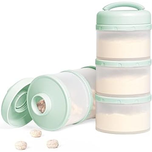 Termichy Stackable Formula Dispenser Portable Milk Powder Container, 2 Pack, Light Green