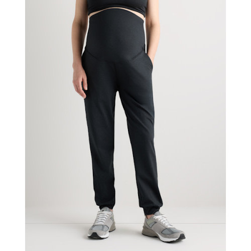 Ultra-Soft Maternity Joggers - Maternity in Heather Black