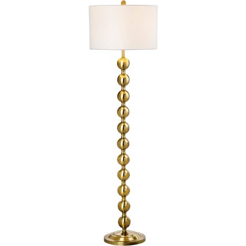 SAFAVIEH Lighting Collection Reflections Modern Farmhouse Stacked Ball Brass 59-inch Living Room Bedroom Home Office Standing Floor Lamp (LED Bulb Included)