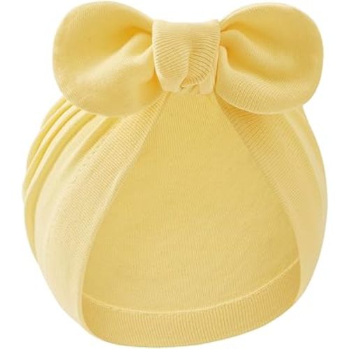 Century Star Newborn Hat for Baby Girls Infant Toddler Soft Hospital Hats Beanie Baby Turbans Head Wrap with Bow Cap