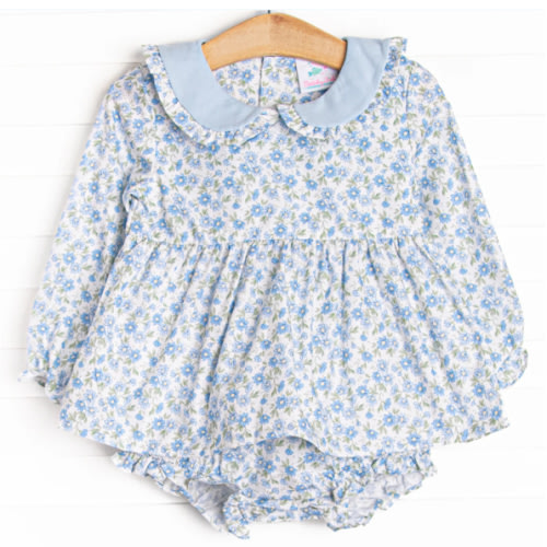 Blue Berry Blooms Diaper Set, Blue – Stitchy Fish