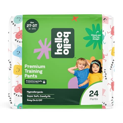 Hello Bello Premium Training Pants 2T-3T, All About Feelings Design, 24ct Jumbo Pack