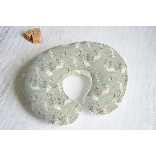 Bunnies Nursing Pillow Cover With Personalization Option - 4 color options